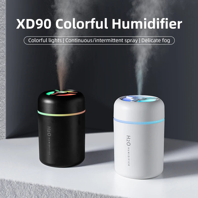 2025 New Portable Colorful Humidifier for Car Home USB Mini Air Humidifier with LED Night Light Silent Ultrasonic Humidifier