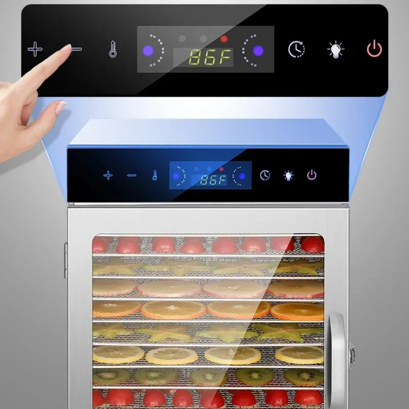 6/8/12/18 Layers Home Fruit Air Dryer Vegetable Snacks Meat Medicinal Materials Fruit Smart and Commercial Food Dehydrator