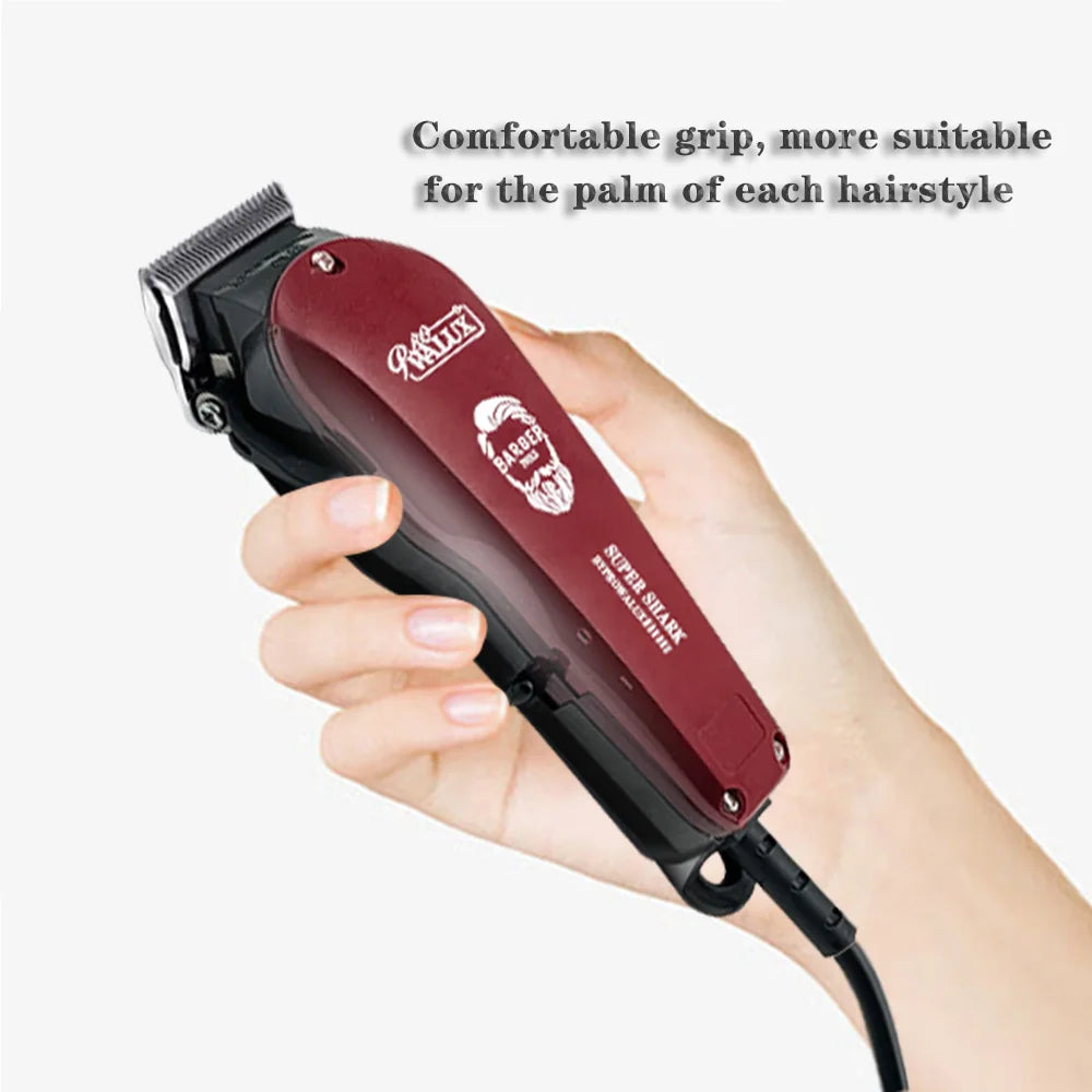 WALUX Professional Barber AC Hair Clipper 10W Powerful Trimmer Home Man Quiet Shaver 2M Cable Hair Cutting Machine 8 Guard Combs
