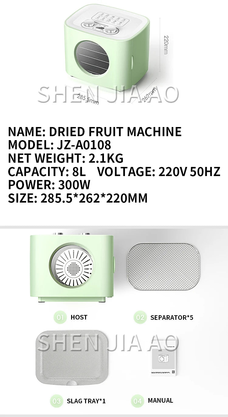 5 Metal Trays Food Dehydrator Fruits Dryer with Brewing Function Digital LED Display For Jerky, Herbs, Meat,Vegetable 8L