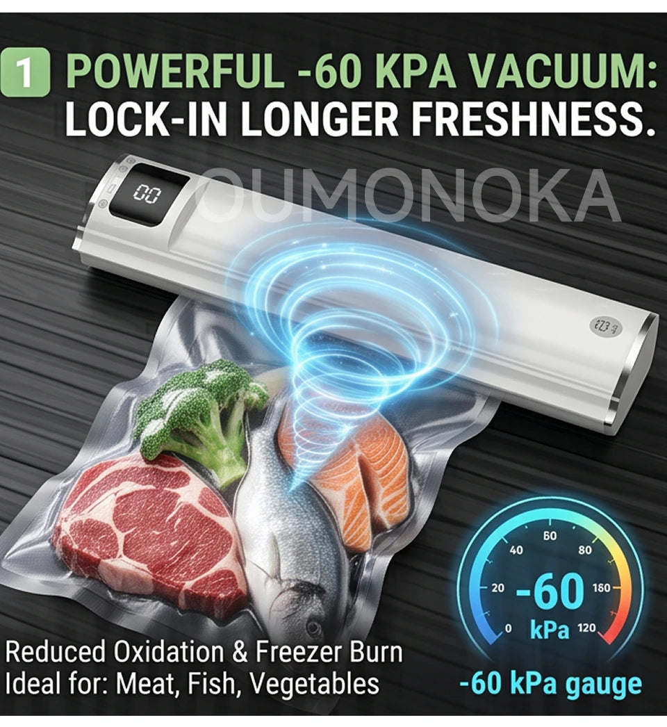 Professional Vacuum Kitchen Sealing Machine Sealer for Food Vacuumor for Products  Cuisine Packaging Plastic Bag Sealant