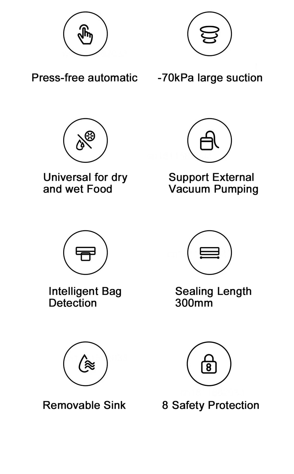 MIJIA Vacuum Sealer Machine,70Kpa Food Vacuum Sealer Machine Preservation Dry/Moist Modes,220V With Free 10pcs Vacuum Bag