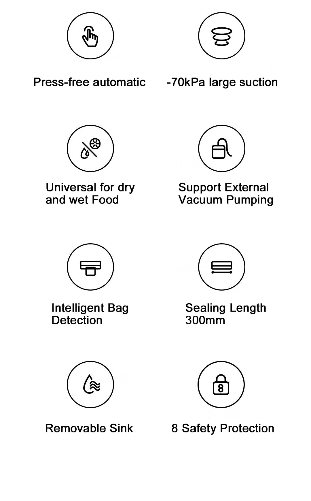 MIJIA Vacuum Sealer Machine,70Kpa Food Vacuum Sealer Machine Preservation Dry/Moist Modes,220V With Free 10pcs Vacuum Bag