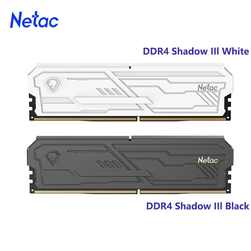 Netac DDR4 Memory Shadow Ill 3200MHz 3600MHz Ram UDIMM DDR4 8G 16G 8Gx2 16Gx2 with Aluminum Heatsink Support XMP2.0 for Desktop