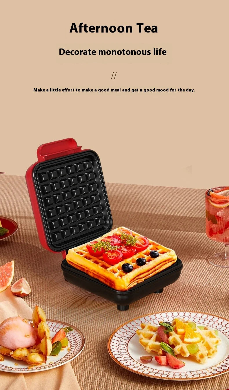 110V Donut Cake Baking Tray Household Breakfast Electric Baking Pan, Fully Automatic Multifunctional Mini Waffle Biscuit Machine