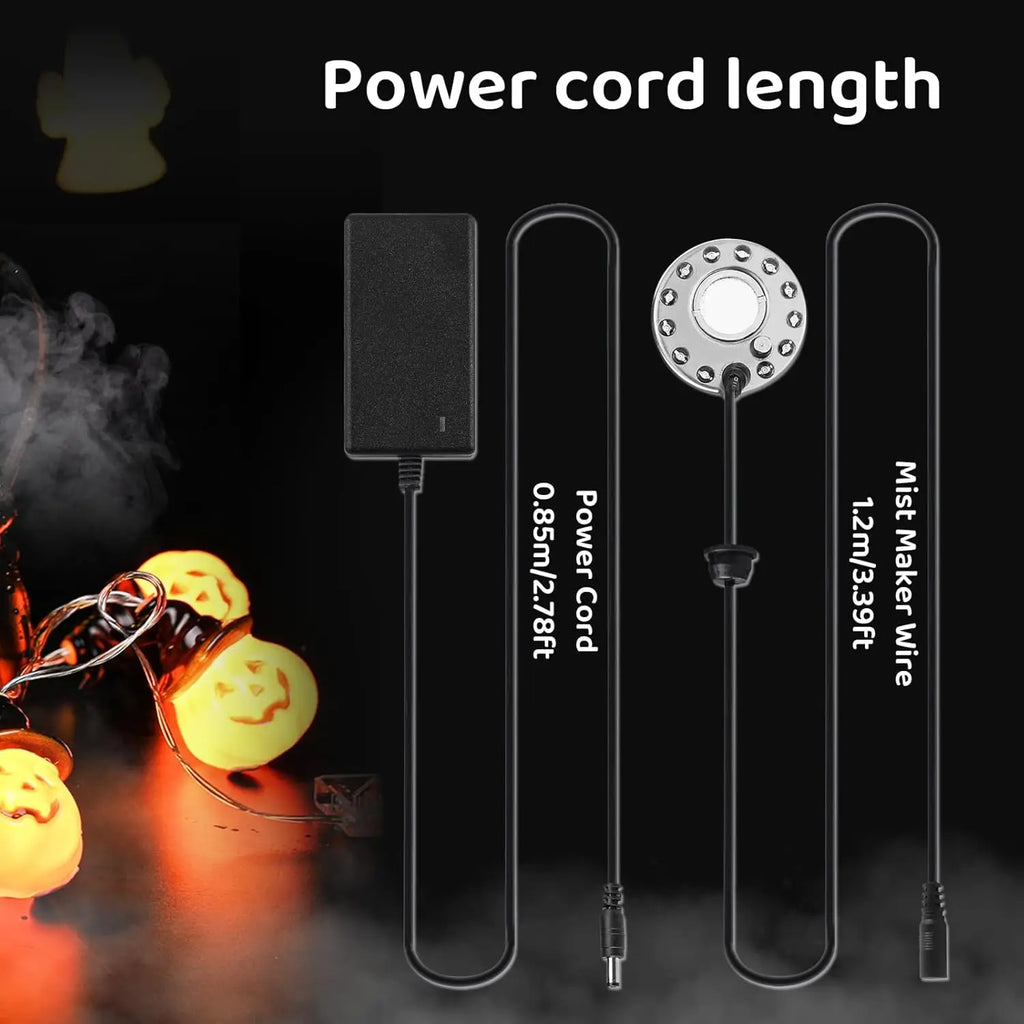 Ultrasonic Mist Maker Fogger USB Humidifier Colorful LED Lights 5V Pond Fountain Atomizer for Pond Rockery with Splash Guard