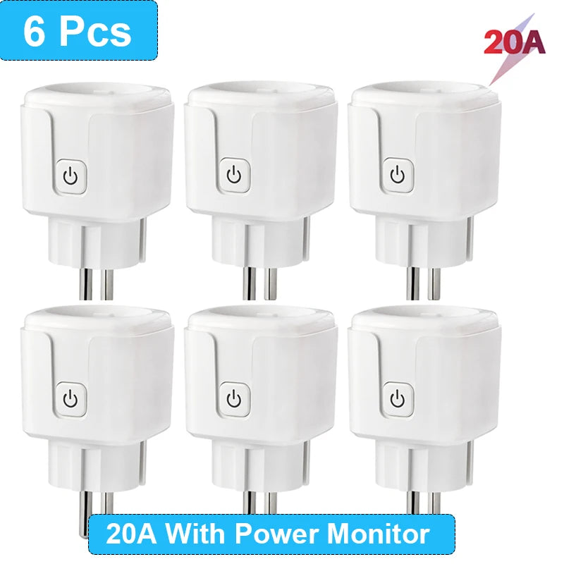Smart Plug WiFi Socket EU 16A/20A Power Monitor Timing Function Tuya SmartLife APP Control Work with Alexa Google Home Alice