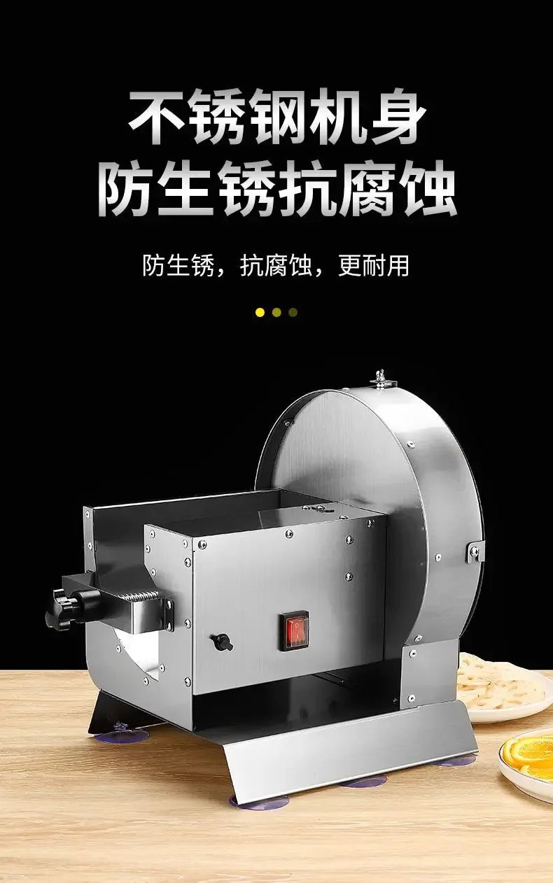Electric slicer, commercial automatic lemon potato multi-function artifact steel lotus root ginger and vegetable cutting machine