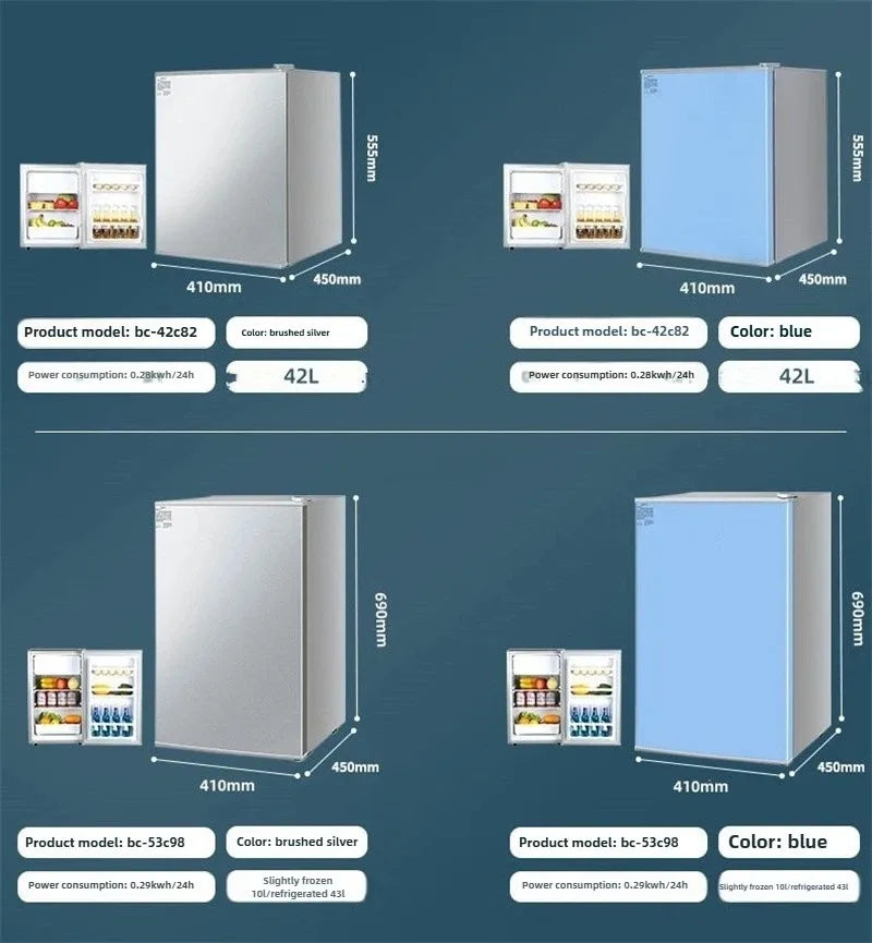 Mini Refrigerator for Office Bar Rental Room Dormitory Refrigerator Freezer Dual-use Home Energy Saving Electric Refrigerator