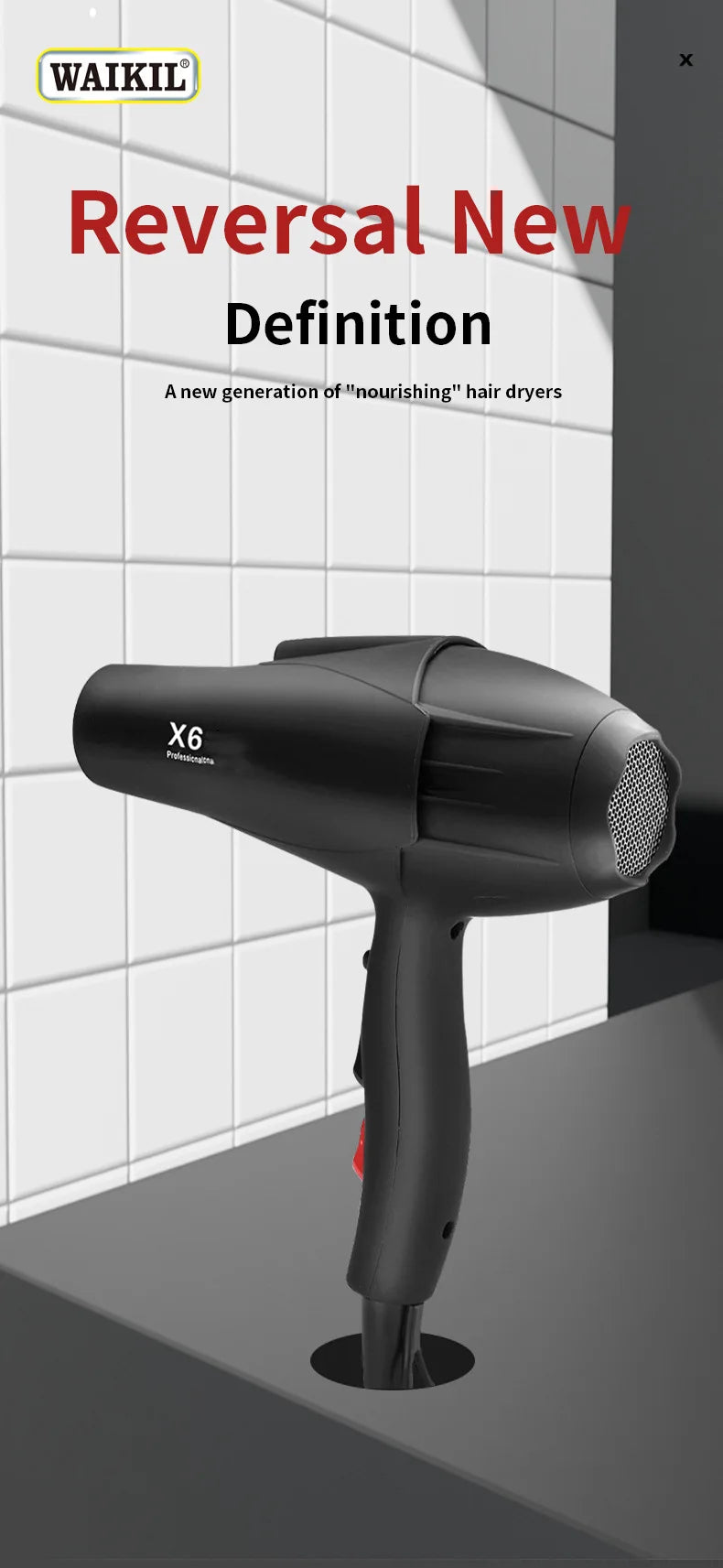 New X6 Hair Salon Professional Hair Dryer 2400W High Power Strong Wind Speed Drying Home Hairdryer Recommended Hairdryer