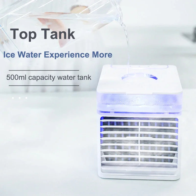 Newly Upgraded Portable Air Conditioner USB Refrigeration Fan with Ultraviolet Germicidal Lamp Desktop Car Air Cooler Hot Sale