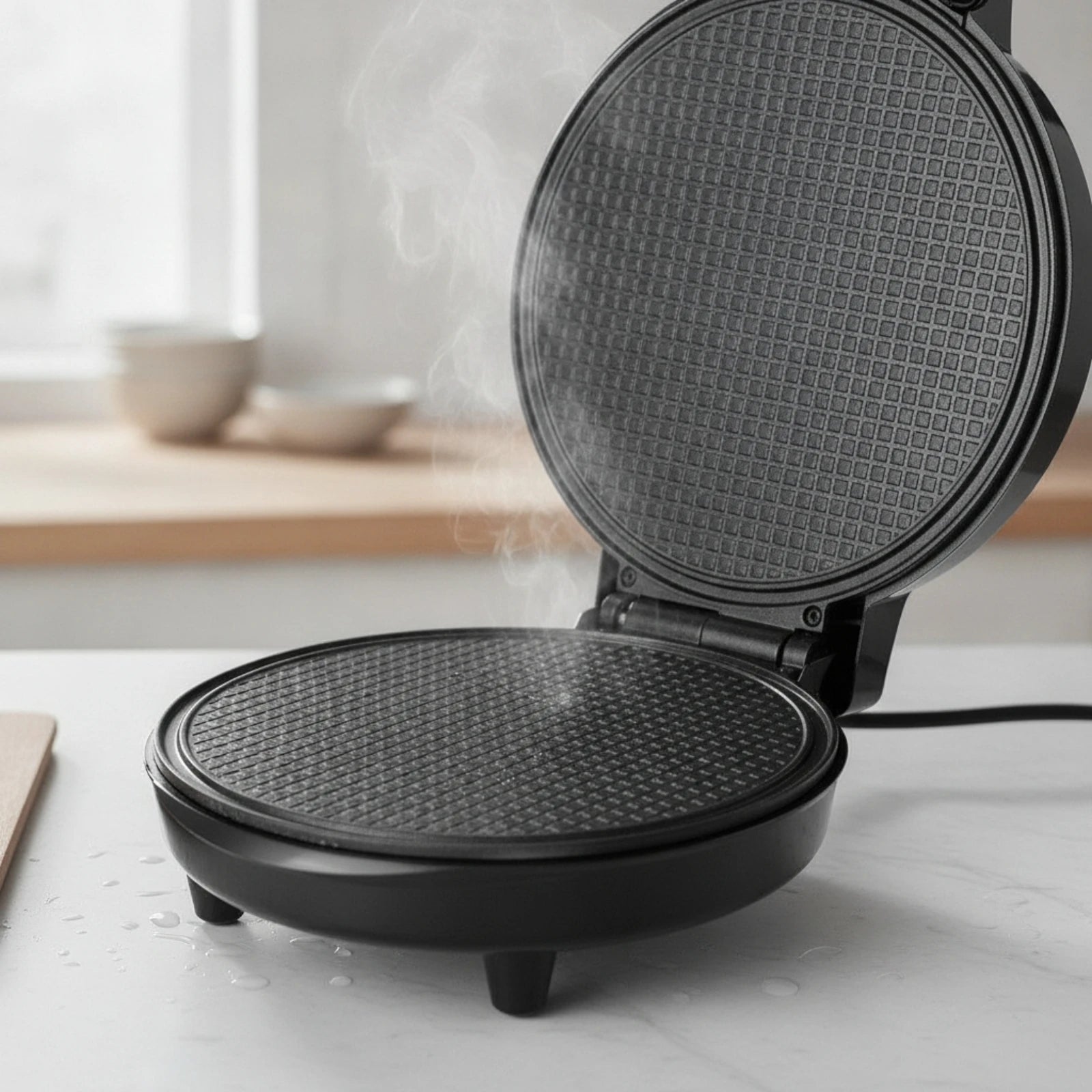Waffle Cone Maker Electric Waffle Cone Baker Appliance 1000W Machine Space-Saving for Home Cooks, Kitchen Countertop