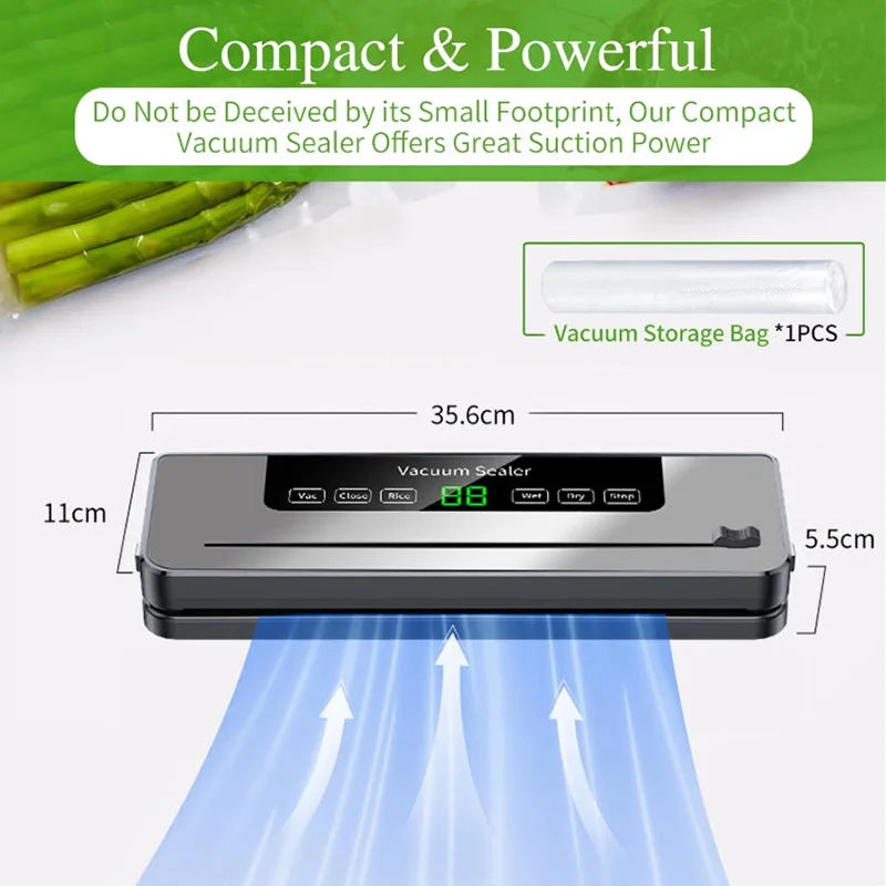 Mi Electric Vacuum Sealer Machine Dry/Wet Food Packaging Vacuum Sealing BagsFood Storage Vacuum Packaging Machine for Kitchen