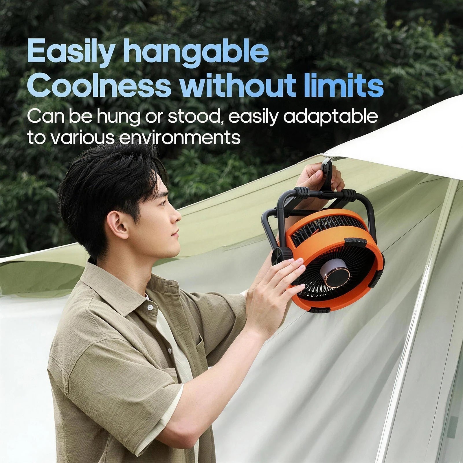 MUXNW Outdoor Camping Fan 20000mAh Portable Rechargeable Wireless Tent Ceiling Fan with LED Light Comes with Storage Bag