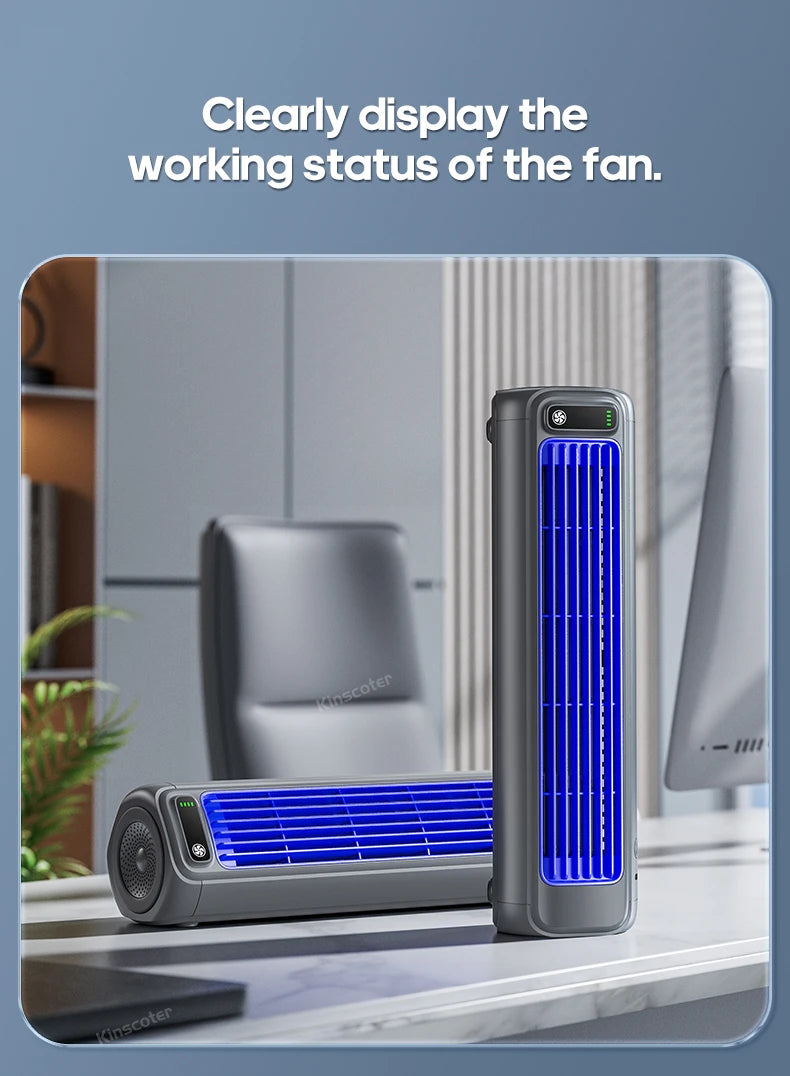 KINSCOTER Desktop Air Conditioner Fan No Drilling 3 Speeds Cooling Rechargeable Wall Mount Fan Silent for Home Kitchen Bathroom
