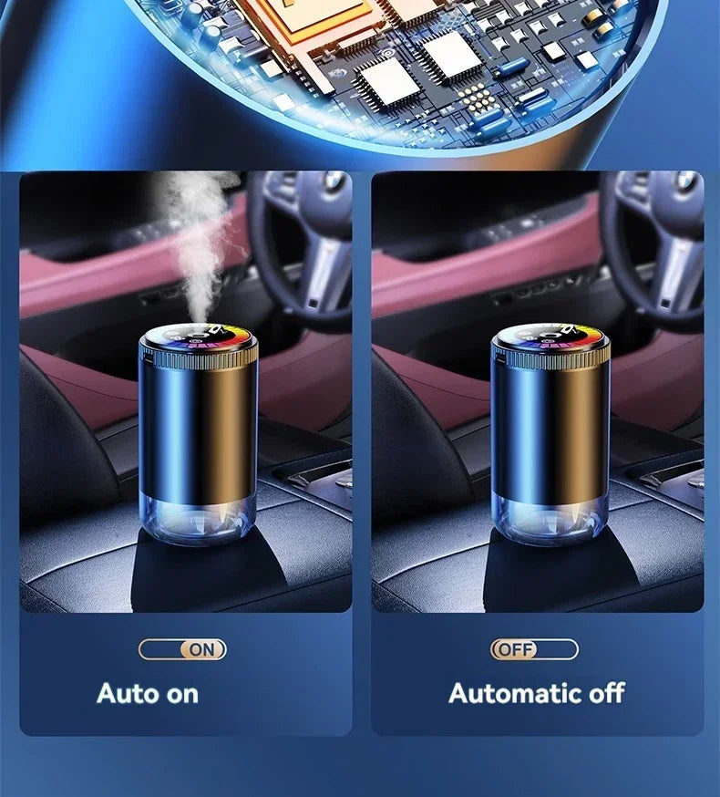 Smart Car Aroma Diffuser Rechargeable Air Freshener Auto On Off 5 Modes Starry Sky Ambient Light USB Car Purifier Humidifier