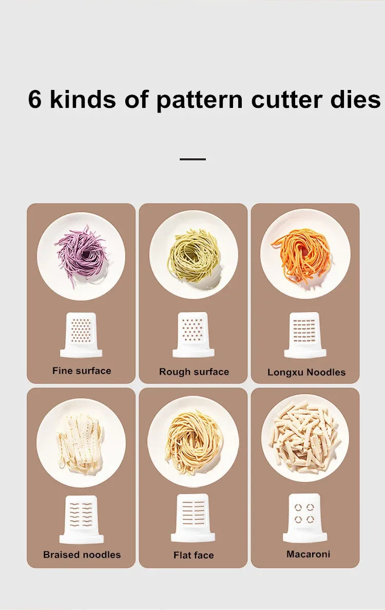 Automatic Pasta Maker Household Pasta Noodle Maker Dumpling Intelligent Noodle Making Machine Electric Dough Mixer 13 Molds