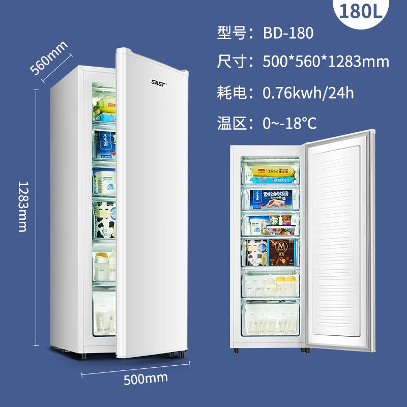 ZMLFreezer Vertical Full Freezer Side Open Door Freezer Small Drawer Air Cooled Frost Free