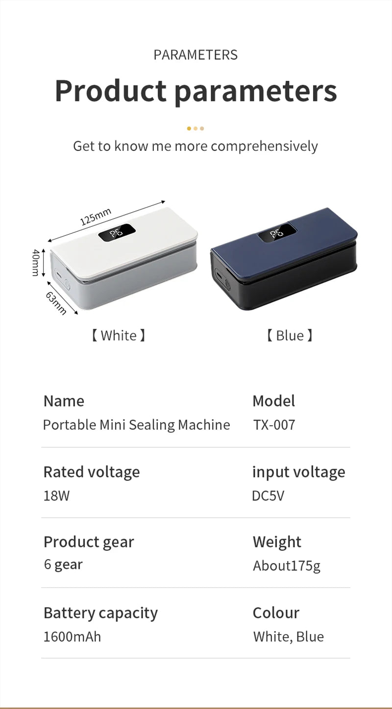 Plastic Bags Sealer Mini Heat Bag Sealing Machine 2 in 1 Heat Bag Sealer Food Packaging Sealing Machine Portable Bags Sealer