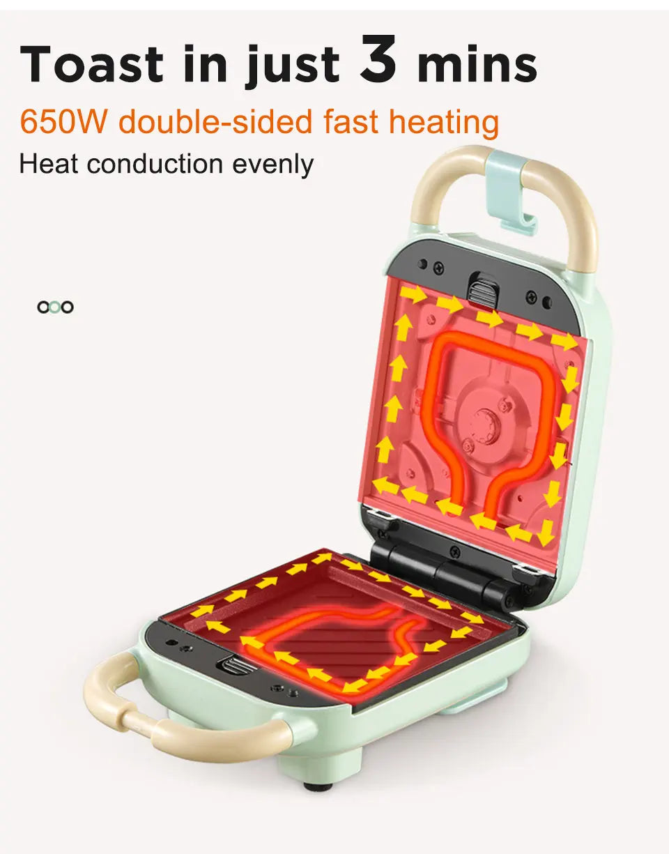 YIDPU 2026 3-in-1 Electric Toaster Waffle Maker Breakfast Pancake Donut Egg Waffle Fish Cake Oven - Sandwich Maker