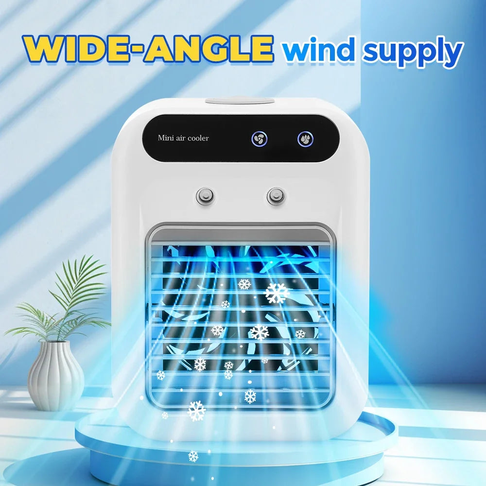 Small Portable Air Conditioner Fan, Small Air Cooler, Mini Humidifier for Home and Office