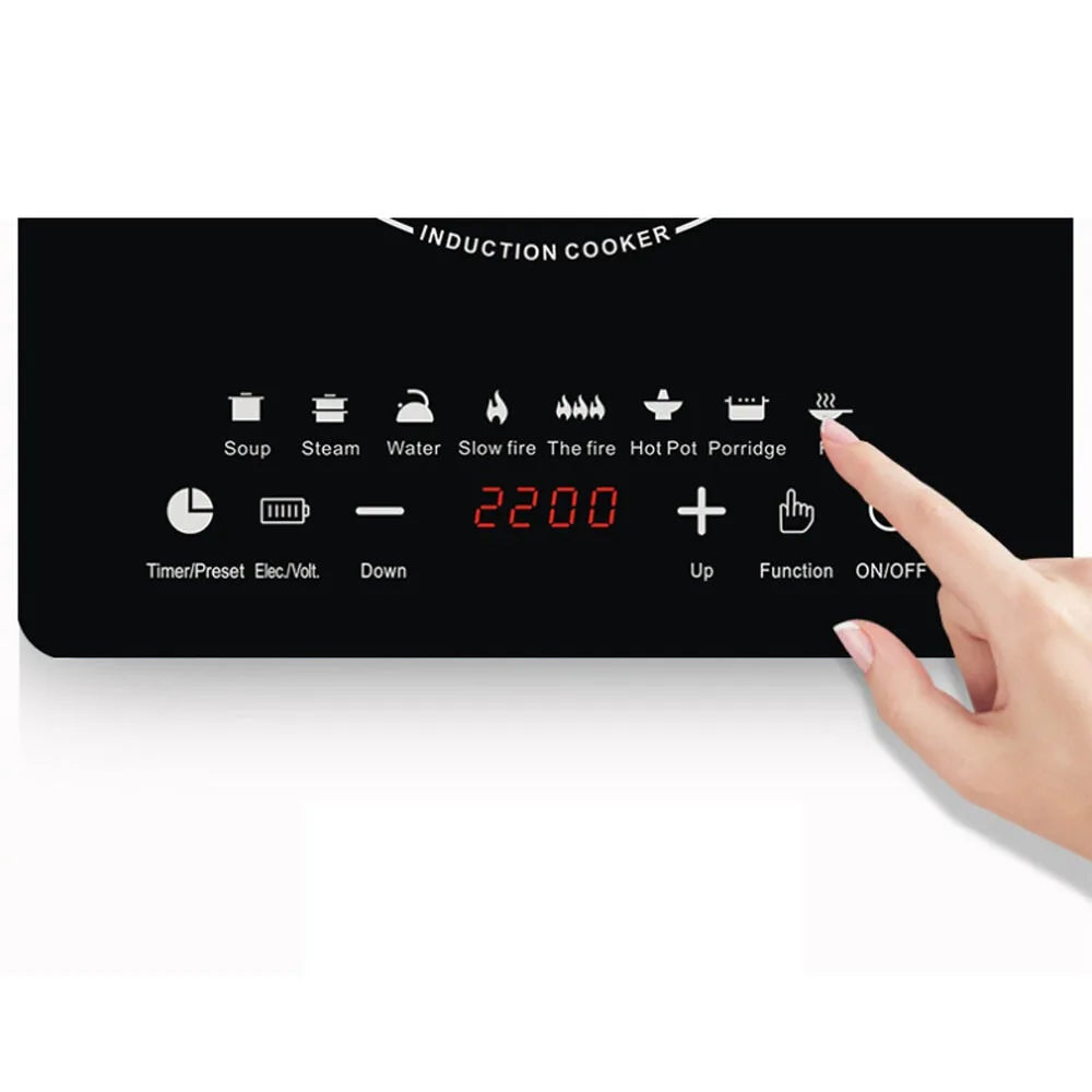 220V Induction Cooker Cooktop Electric Burner Portable Countertop Hot Pot Stove