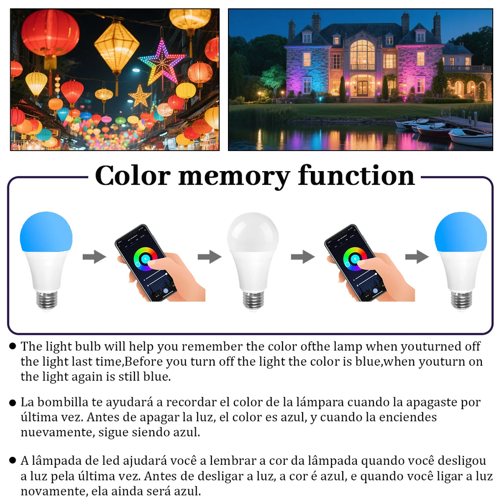 1-10PCS LED Candle Tuya Bulb WiFi E14 Smart RGB CW AC 85-265V 6W LED Lamp C37 Bulbs App Voice Control Support Alexa Google Home