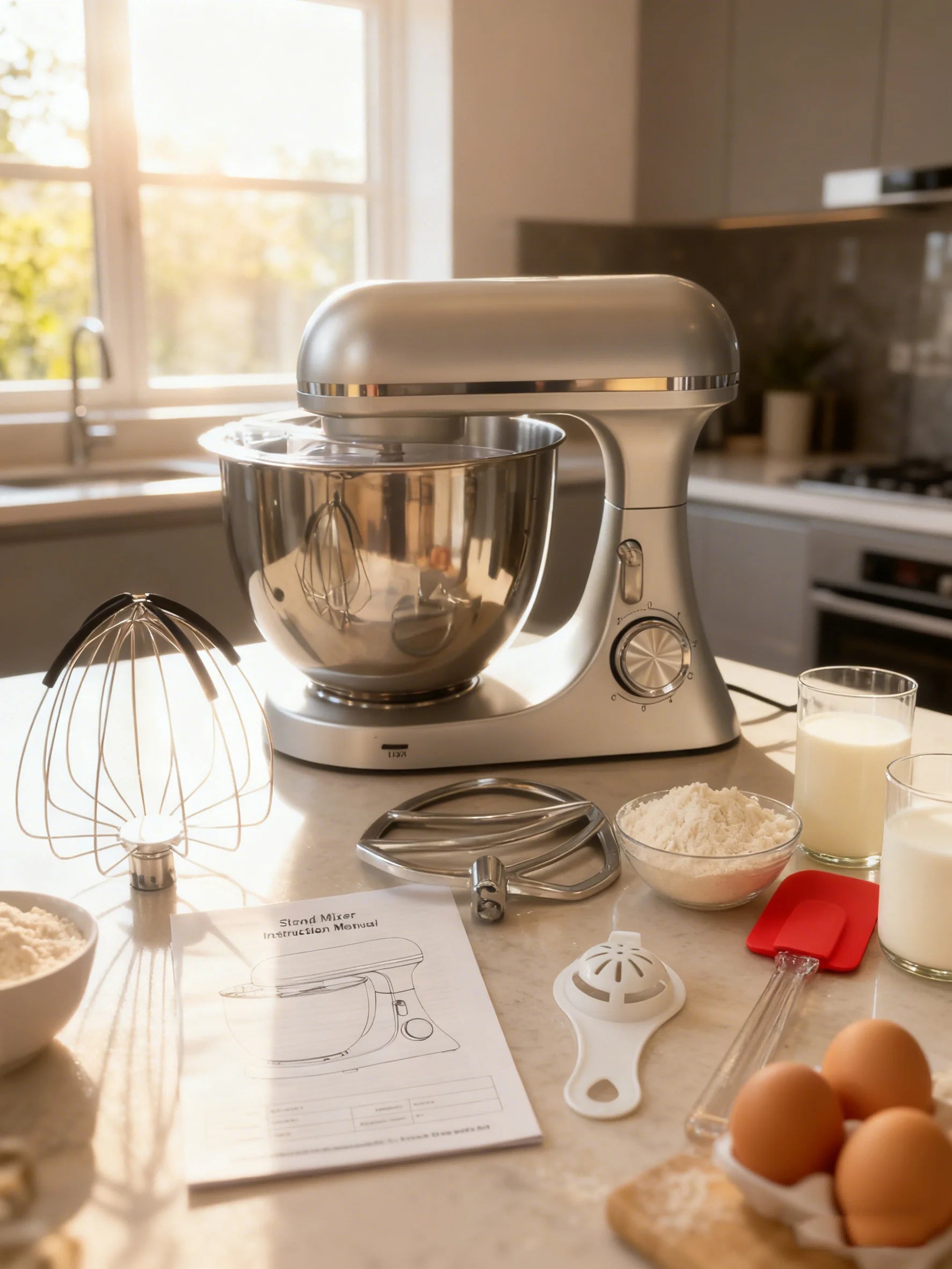 2000W Electric Home Kitchen Stand Mixer 6-Speed 8L ABS Plastic Mixing Bowl Stainless Steel Tilt-Head Design Food Mixer