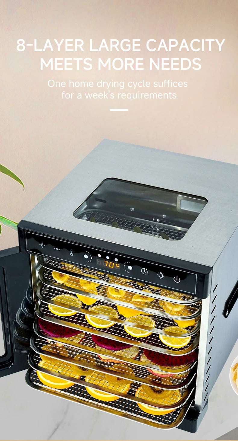 DIVEDEER Home Food Dehydrator with Warmer Plate, Juicer with Pulp Separator, Vegetable Dryer, Fully Automatic
