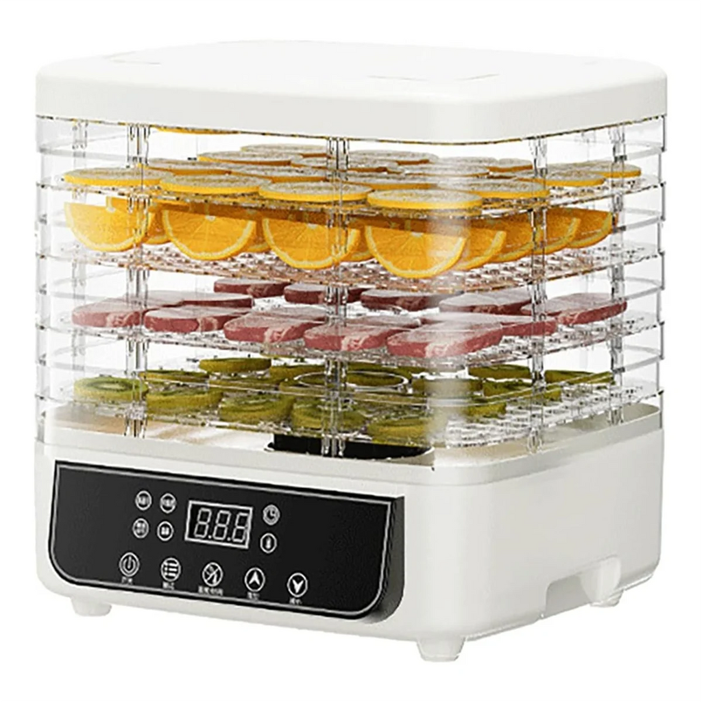 A98I-Adjustable Timer& Temperature 5-Tier Transparent Food Dehydrator For Fruits, Herbs, Jerky For Drying