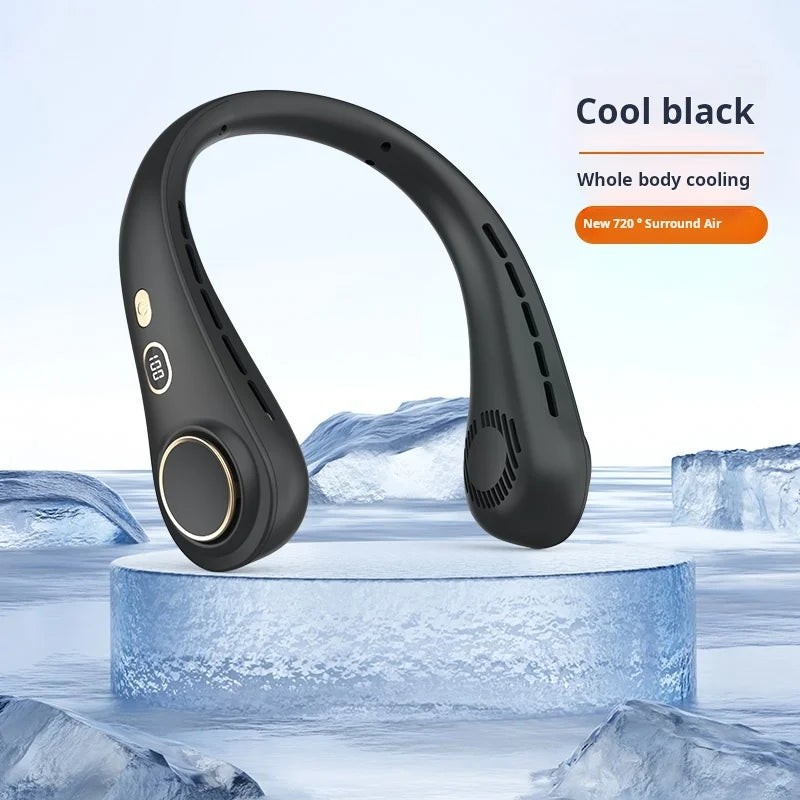 H9 Portable Neck Fan Essential for Home Travel Life Lazy Person's Hanging Neck Fan Compact Personal Cooling Device