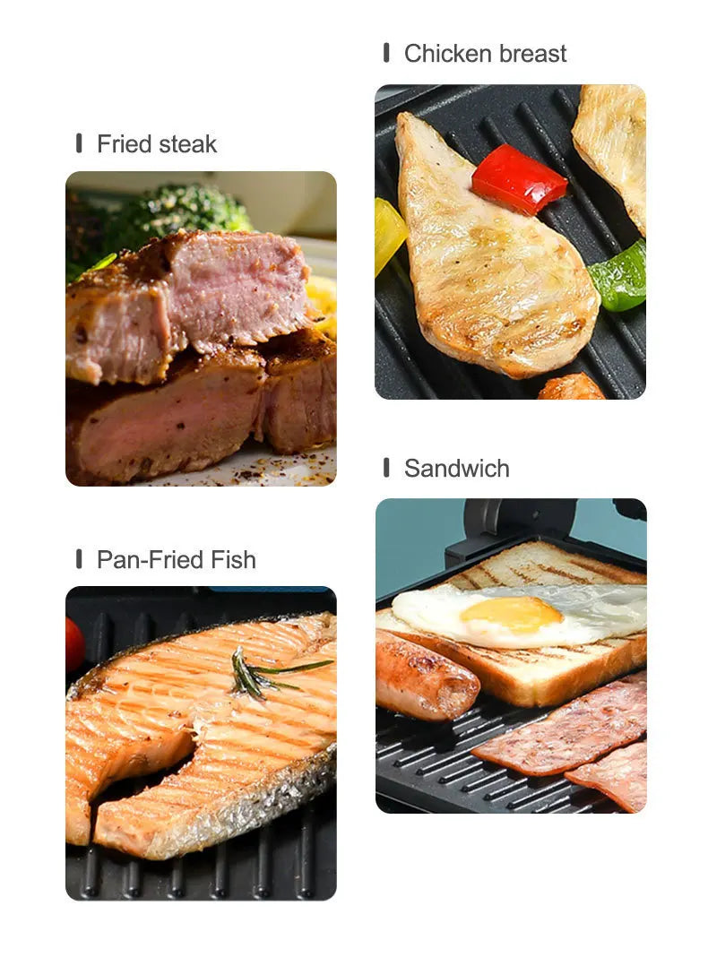Interchangeable plate sandwich machine three-in-one high-power stainless steel breakfast machine toast steak waffle maker