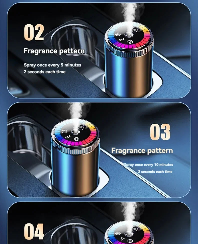 Smart Car Aroma Diffuser Rechargeable Air Freshener Auto On Off 5 Modes Starry Sky Ambient Light USB Car Purifier Humidifier