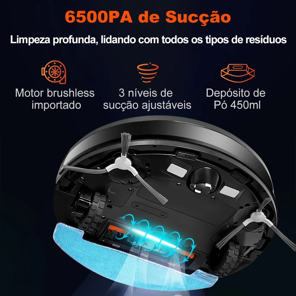 ABIR X8 Robot Vacuum Cleaner ,Laser System, Multiple Floors Maps, Zone Cleaning,Restricted Area Setting for Home Carpet Cleaning