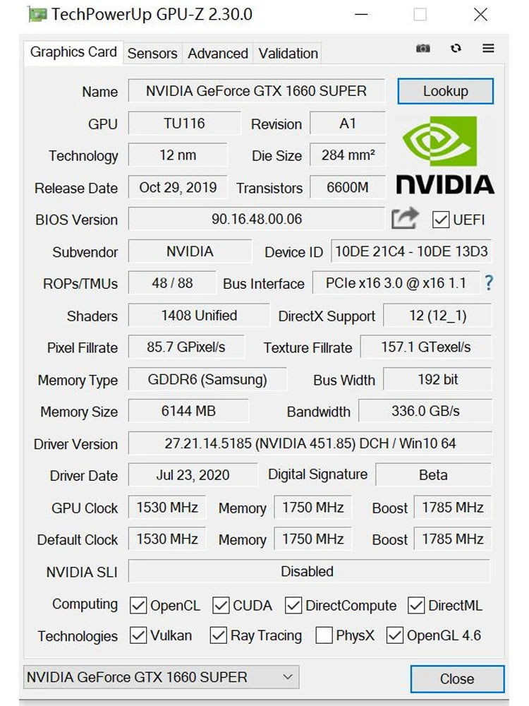 JIESHUO GTX Video Card 1660 Super 6GB DDDR6 128 Bits PCIe 4.0x8 8 Pin for PC Gamer