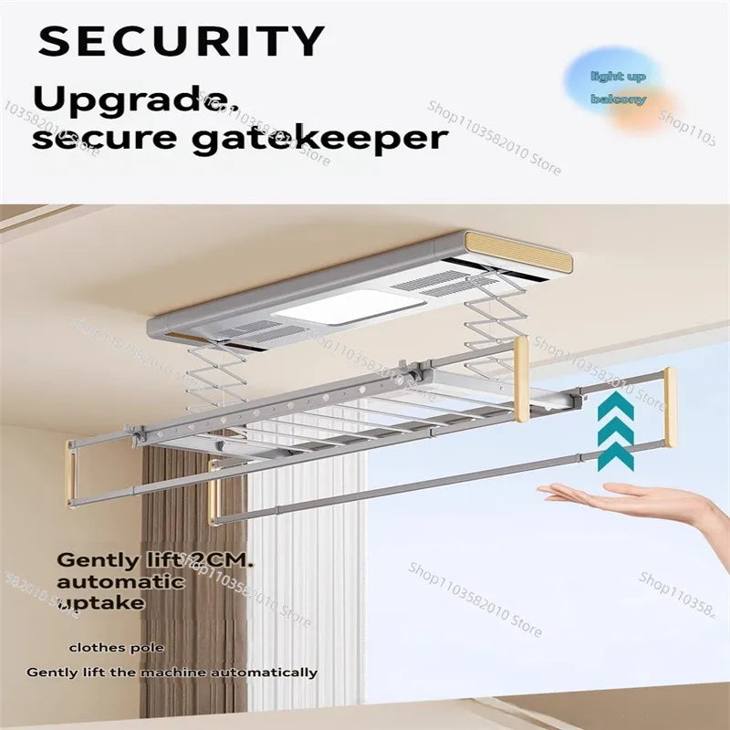 Intelligent Electric Drying Rack with Full Screen Lighting, Remote Control Lifting, Multifunctional Air Drying & Sterilization