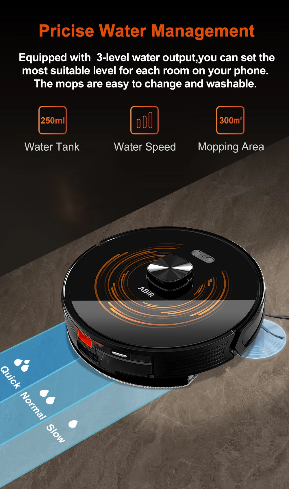 Robot Vacuum Cleaner ABIR X9,Laser Lidar,6500pa Suction,Multi-Floor Map,Dual UV Cleaing,APP Restricted Area,Smart Home Mop