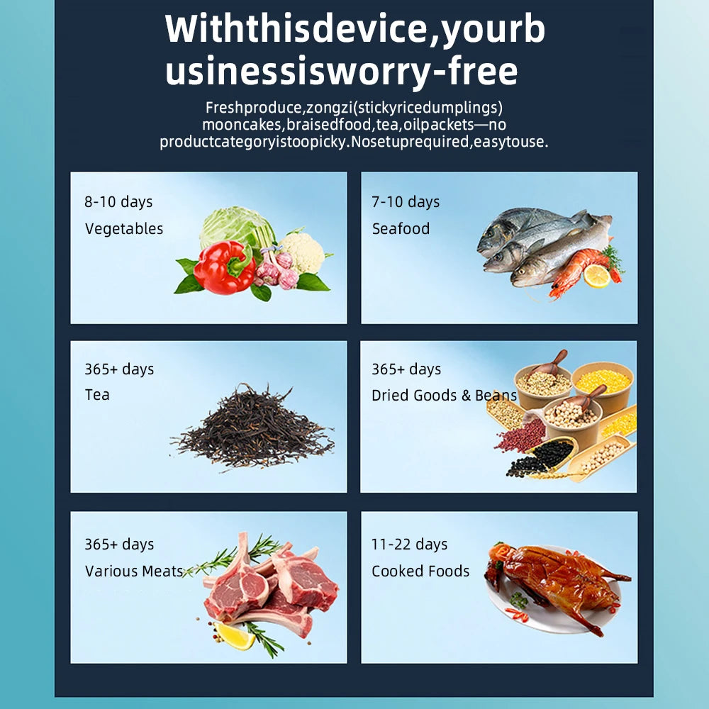 DIVEDEER Commercial Vacuum Sealer for Food Packaging Chamber-Type Vacuum Sealer for Kitchen Meat Preservation