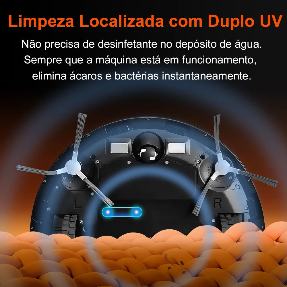 Robot Vacuum Cleaner ABIR X9,Laser Lidar,6500pa Suction,Multi-Floor Map,Dual UV Cleaing,APP Restricted Area,Smart Home Mop