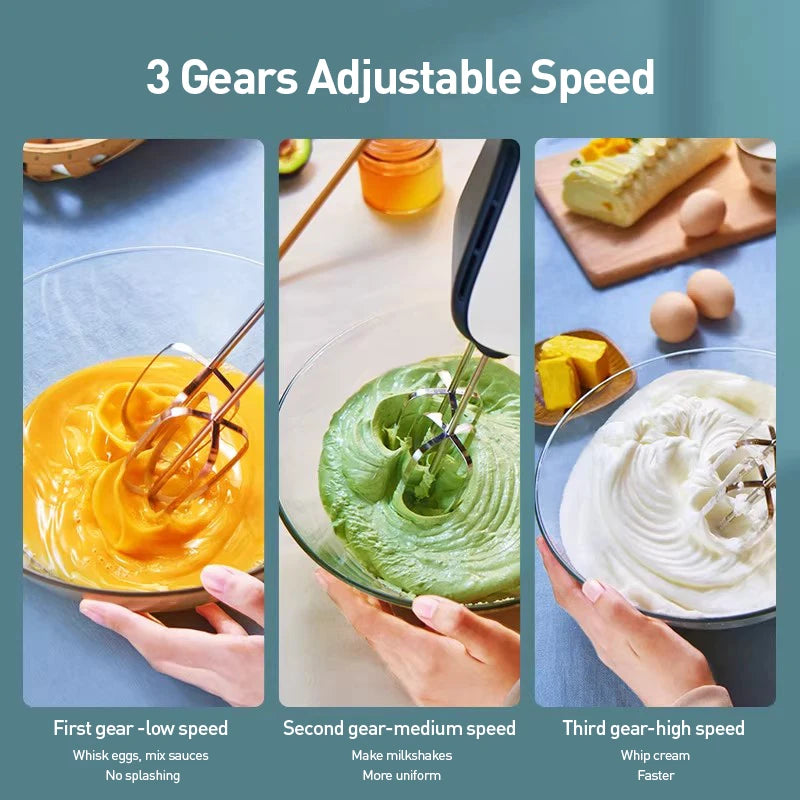 Philips Handheld Electric Egg Beater 3-Speed 2-Beater Automatic Mixer for Egg White And Cream Household Kitchen Tool HR3700