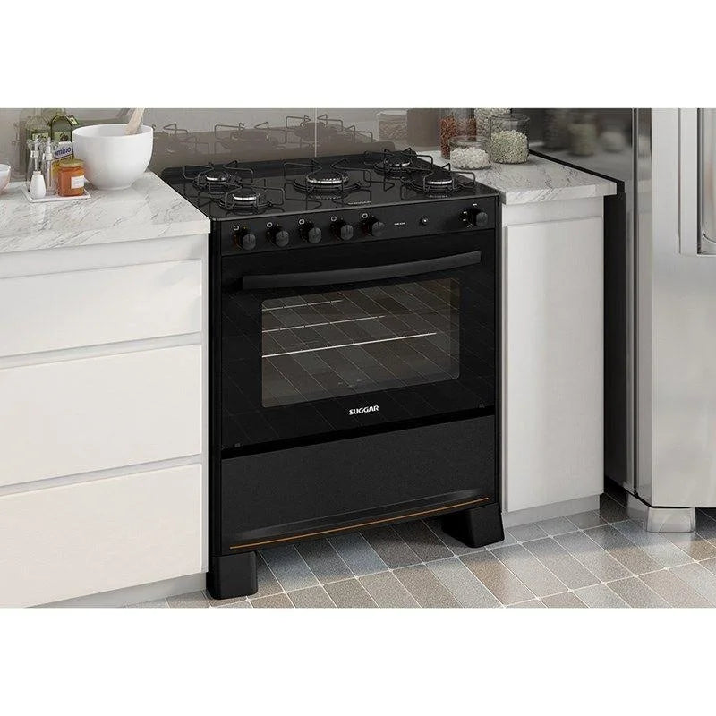 Suggar Cook Glass 5-Burner Black Stove FGVCG510PT Dual Voltage