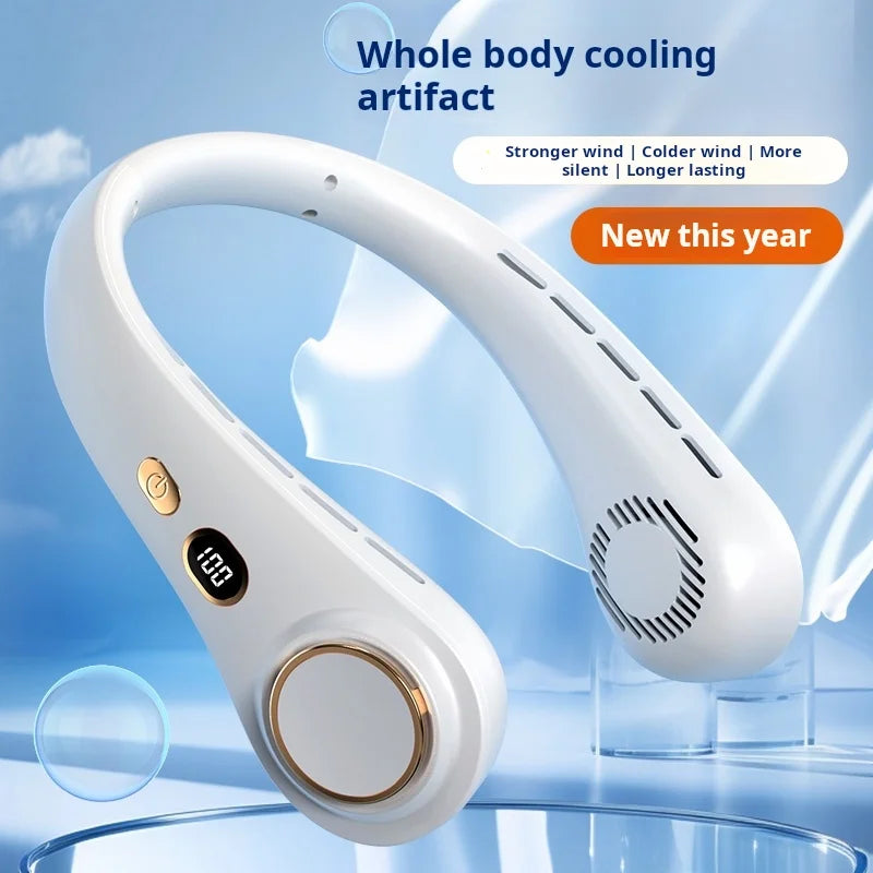 H9 Portable Neck Fan Essential for Home Travel Life Lazy Person's Hanging Neck Fan Compact Personal Cooling Device