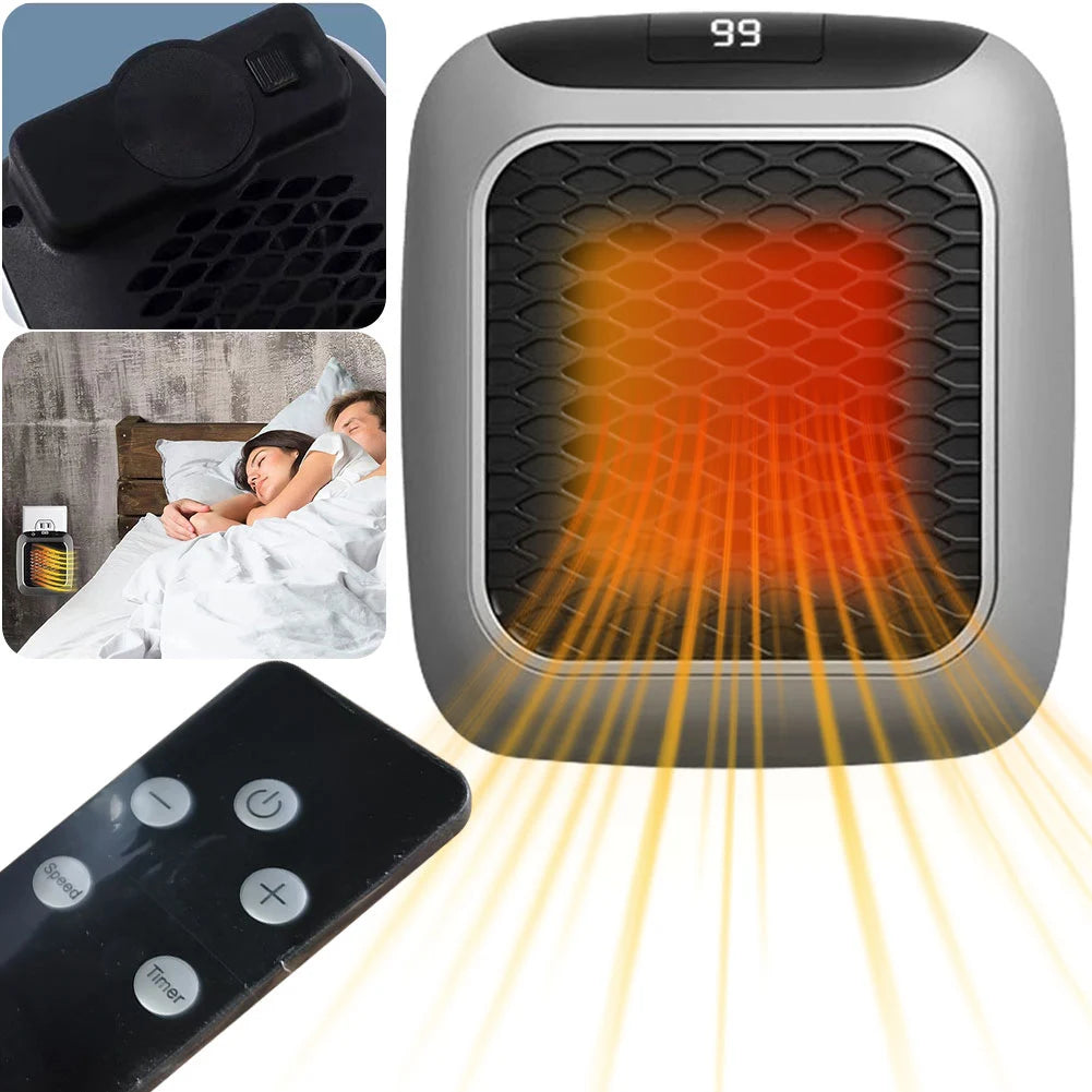 Indoor Electric Heater 800W Wall Mount Portable Fast Heating Warmer PTC Ceramic Digital Heaters For Bedroom Bathroom Living Room
