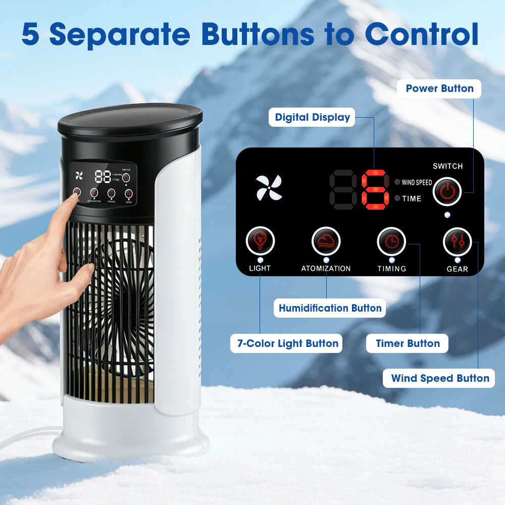 USB Mini Portable Air Conditioner Cooler Fan Water Cooling Air Conditioning for Home Office - Compact Air Cooler