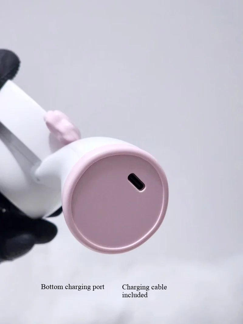 New Cat-Shaped Handheld Fan with Strong Wind, USB Charging, Suitable for Student Dormitories, Desktop Small Fan with Light