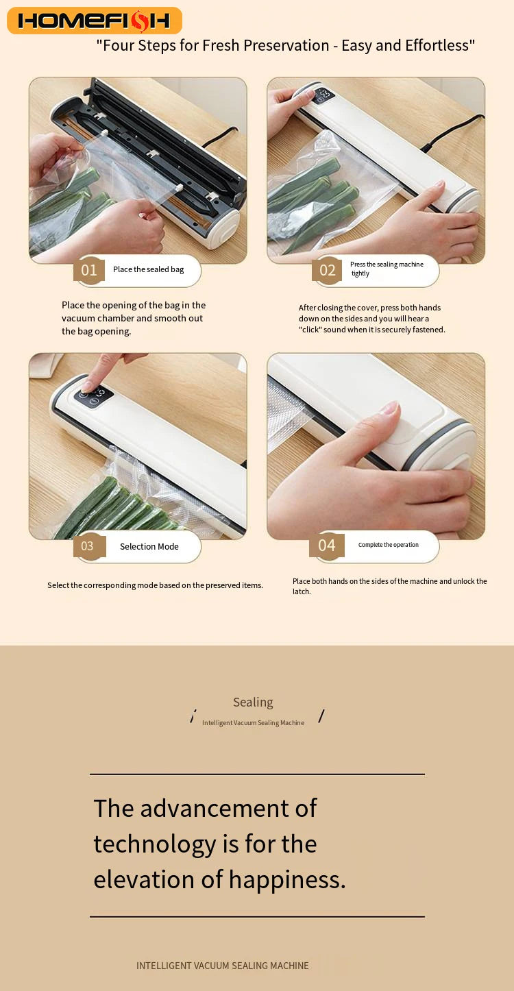 Portable Vacuum Packaging Machine Food Sealing Vacuum Sealer With Vacuum bags Dry/Wet Food Fresh Packaging Machine