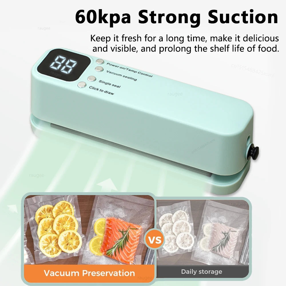 Vacuum Sealer Handheld Food Packaging Sealing Machine Home Wireless Vacuum Sealer Pump With Reusable Zipper Vacuum Bags