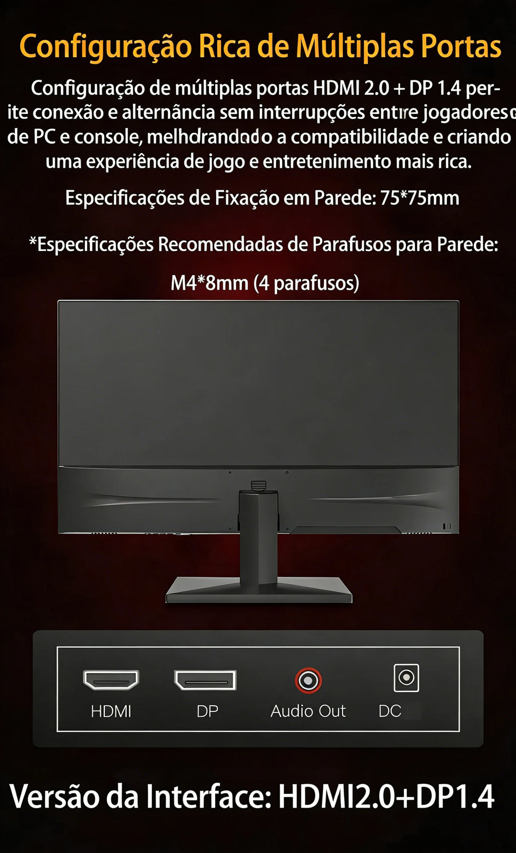 24.5 Inch 240Hz Gaming Monitor 1920×1080P 120%sRGB HDR400 IPS Screen FHD 400Nits Display DP HDMI VESA Gaming PC Monitor