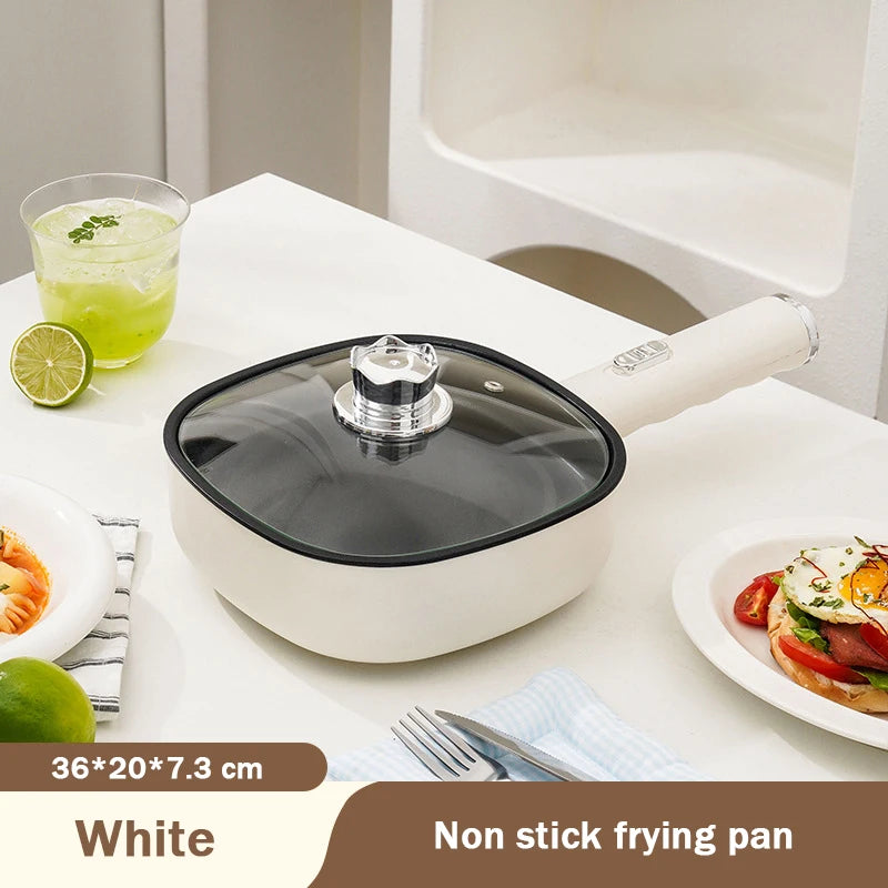 DMWD Electric Frying Pan Household Mini Stir-frying Pot Non-stick Steaks Pancakes Electric Skillet Multicooker 2 Firepower 600W