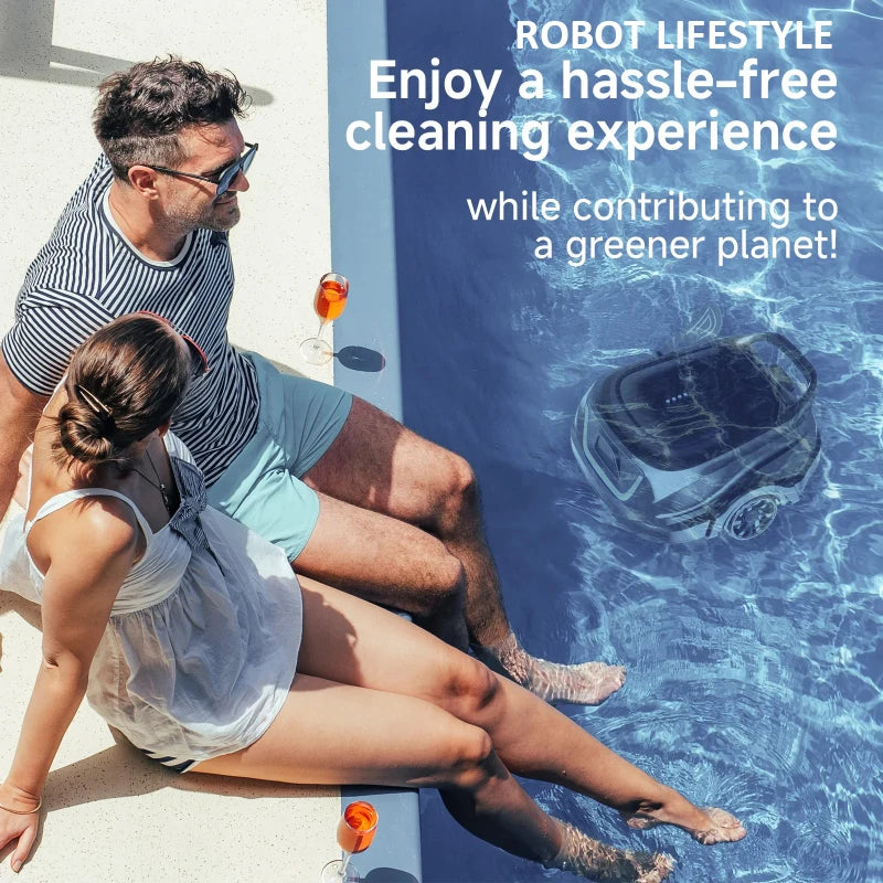 Swimming Pools Vacuum Cleaner Wireless for Floor Smart Cleaning Robot Auto-Parking Dual-layer Filtration120mins Running Time